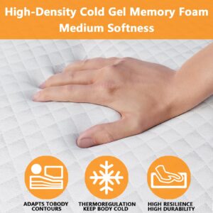 wilzealan 4.5 Inch Cold Gel Memory Foam Sofa Bed Mattress Replacement for Sleeper Sofa and Couch Beds Queen Size Sofa CertiPUR-US Certified (Sofa Not Included)