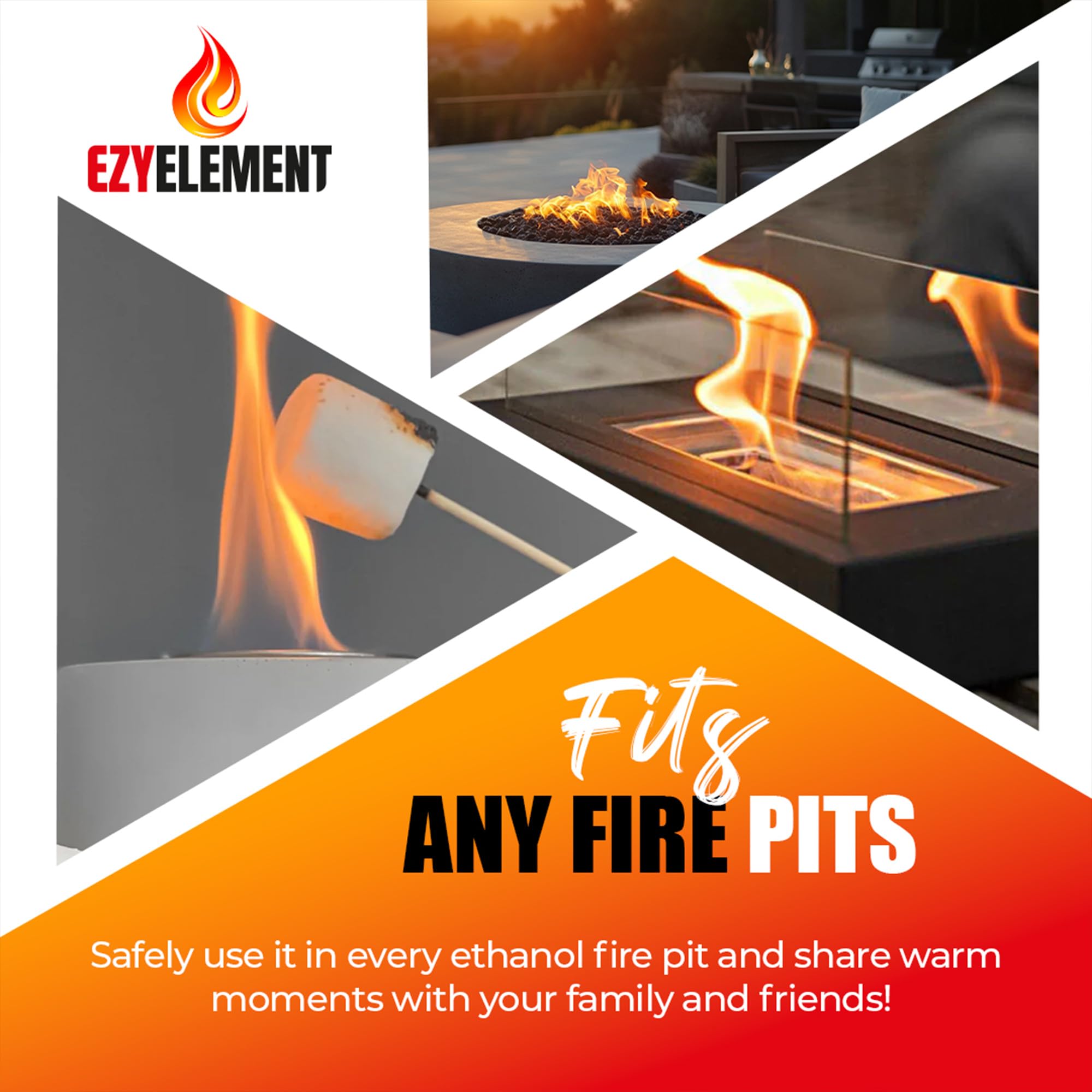 Bioethanol Fireplace Fuel 3 x 1 Liter - Clean Burning, Odorless, and Smokeless Bioethanol Fuel for Tabletop Fireplaces, Bio Ethanol Fuel for Table Top Fire Pit, Renewable Ethanol Fire Pit Fuel Burners