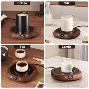 Coffee Mug Warmer - Coffee Cup Warmer for Desk Auto Shut Off, Smart Electric Candle Warmer Beverage Warmer for Coffee, Tea, Water, Milk and Coco, 5 Temperature Settings & 1-12H Timer