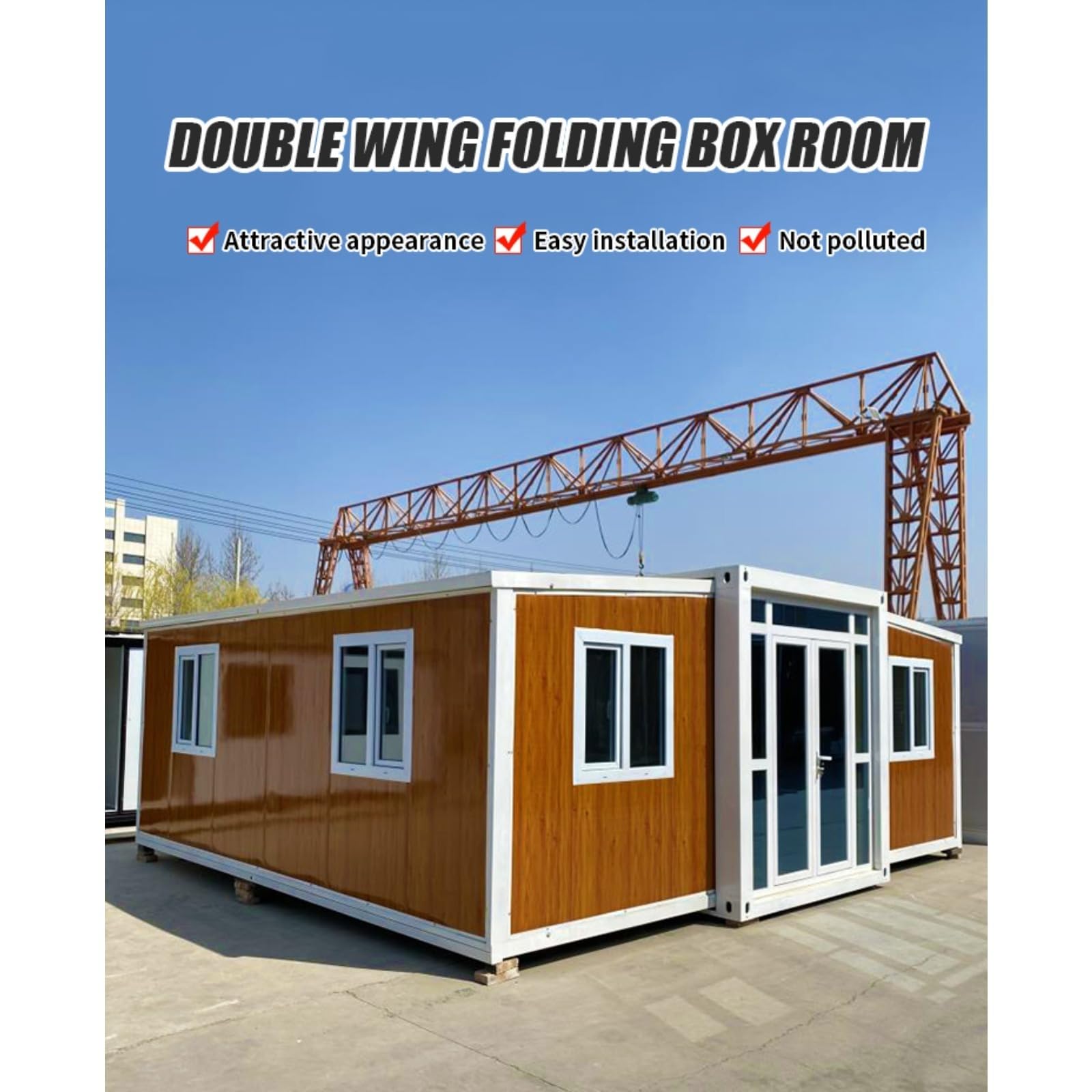 Customizable Folding Prefab House – Expandable Tiny Home for Adults | Portable Mobile Home with 1-3 Rooms, Kitchen & Bathroom | Ideal for Small Families, Storage Sheds & Garden Houses