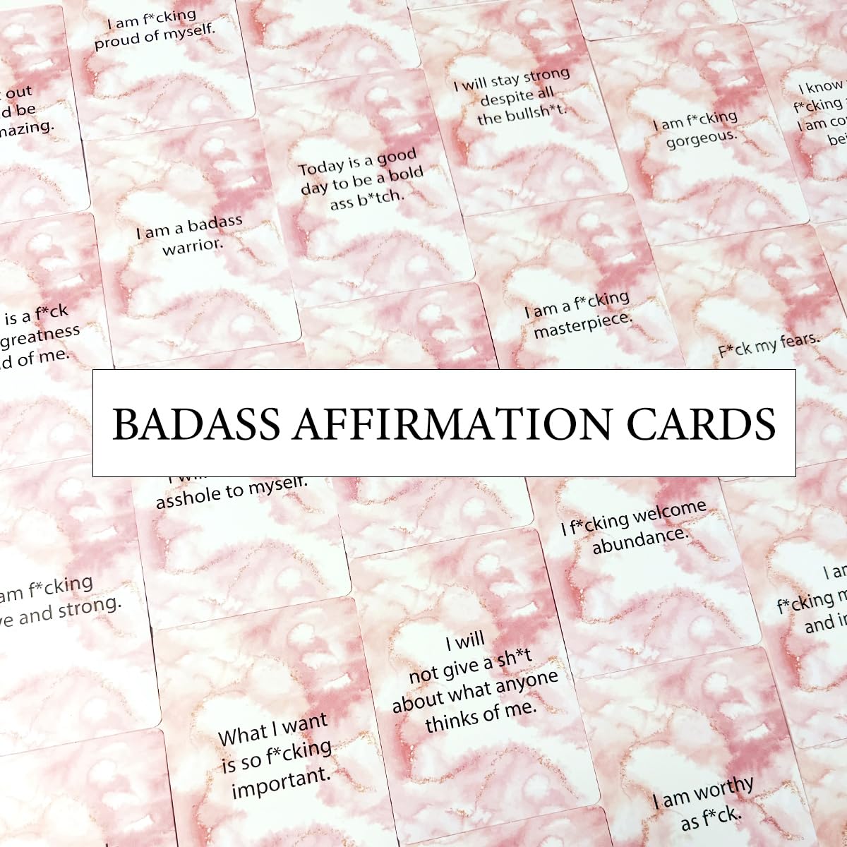 Gejoyse 60 Badass Affirmation Cards for Women Inspirational Motivational Cards for Women Positive Daily Badass Affirmations Cards for Women Spiritual Self Care Gifts for Women Friend Her