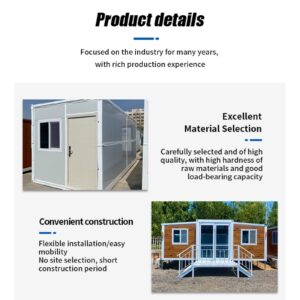 Customizable Expandable Folding Prefab Tiny Home - Portable Mobile House for Adults, Ideal for Small Families with 1-3 Rooms, Kitchen & Attached Bathroom, Perfect as Garden Houses.