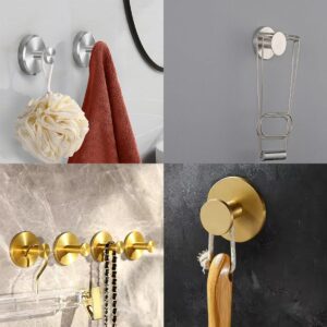 Suction Cup Hooks for Shower,Steel Shower Hooks,Bath Robe Looafh Hook for Hanging,Waterproof Suction Towel Hook,Mounting on Glass Shower Doors Bathroom,Tile-Loofah,Kitchen,Mirror,Towel,Coat(2P,Silver)