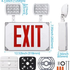 LEONLITE Exit Light Bundle Emergency Light, 1-Pack Wet Location Exit Sign with Emergency Lights, UL Listed, Red & 4-Pack Wet Location Emergency Light with Battery Backup, UL Listed