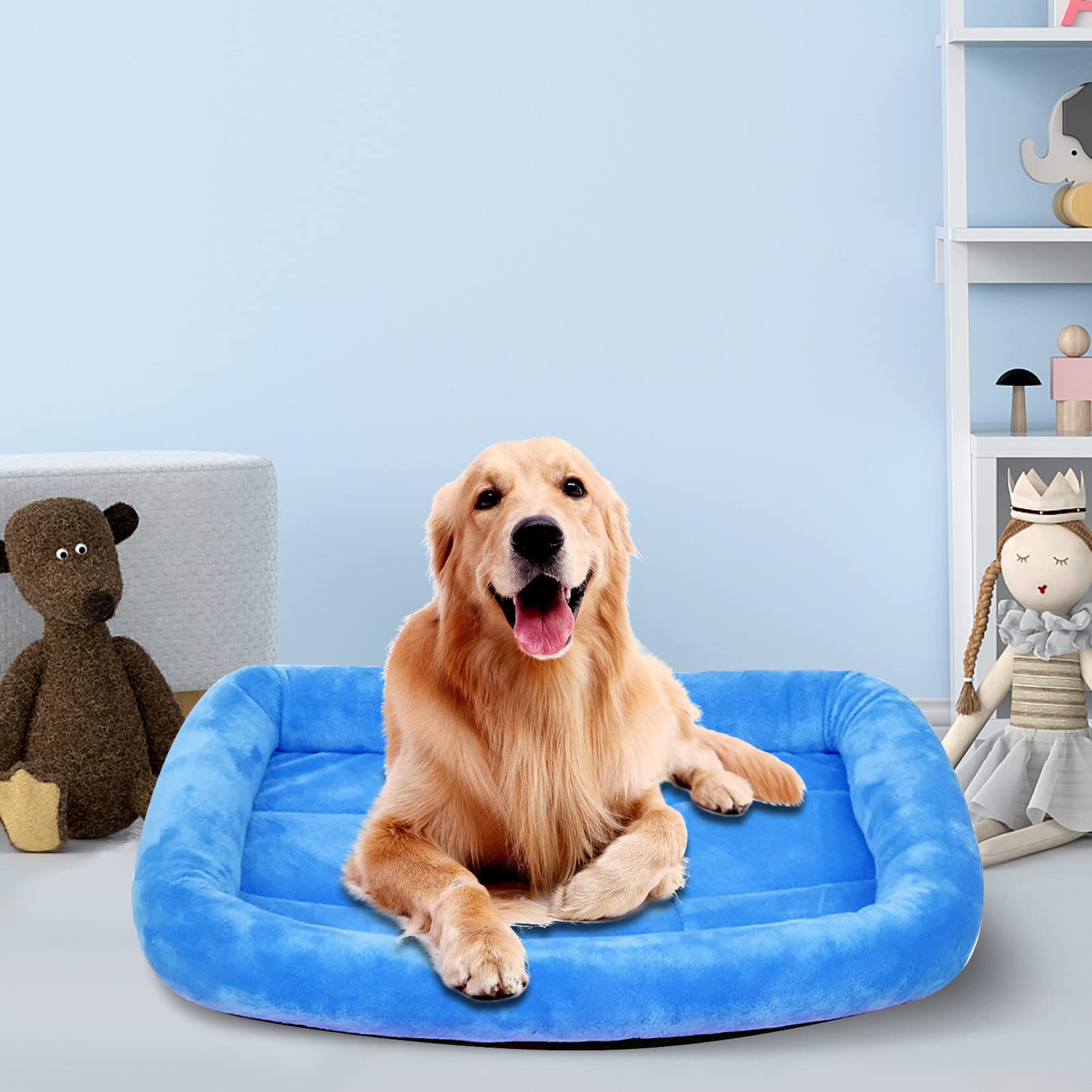 Generic Dog Bed Calming Dog Beds for Small Dogs My Past Orders Square Cat Beds for Indoor Cats Washable Cat Bed Self Warming Warm Soft Anti Anxiety Cat Bed Donut Cuddler Dog Bed Dog Beds, Blue