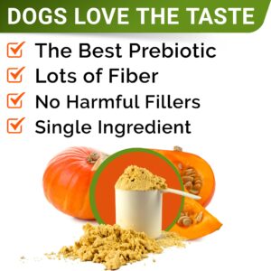 STRELLALAB Pumpkin for Dogs - High Fiber Powder Supplement - Stool Consistency and Softener - Digestion Support - Made in USA - Pumpkin 8oz