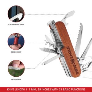 Swiss Eagle Premium Quality Classic Multi-Tool Army Knife - Packs 15 Tools Pocket knife - Multitool