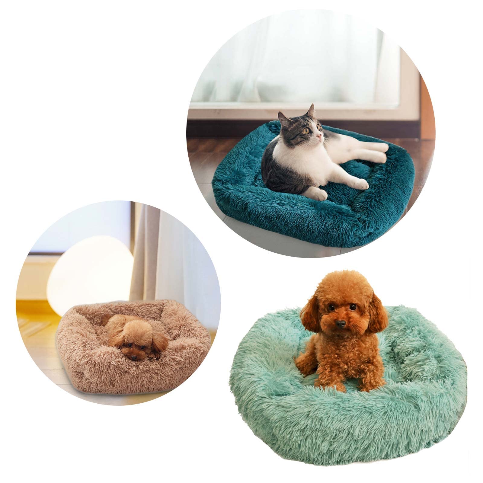 Dog Beds Calming Dog Beds for Small Dogs Buy Again Orders Square Kitten Beds for Indoor Kittens Washable Cat Bed Self Warming Fluffy Soft Anti Anxiety Cat Bed Cat Cuddler Cat Bed