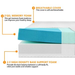 wilzealan 4.5 Inch Cold Gel Memory Foam Sofa Bed Mattress Replacement for Sleeper Sofa and Couch Beds Queen Size Sofa CertiPUR-US Certified (Sofa Not Included)