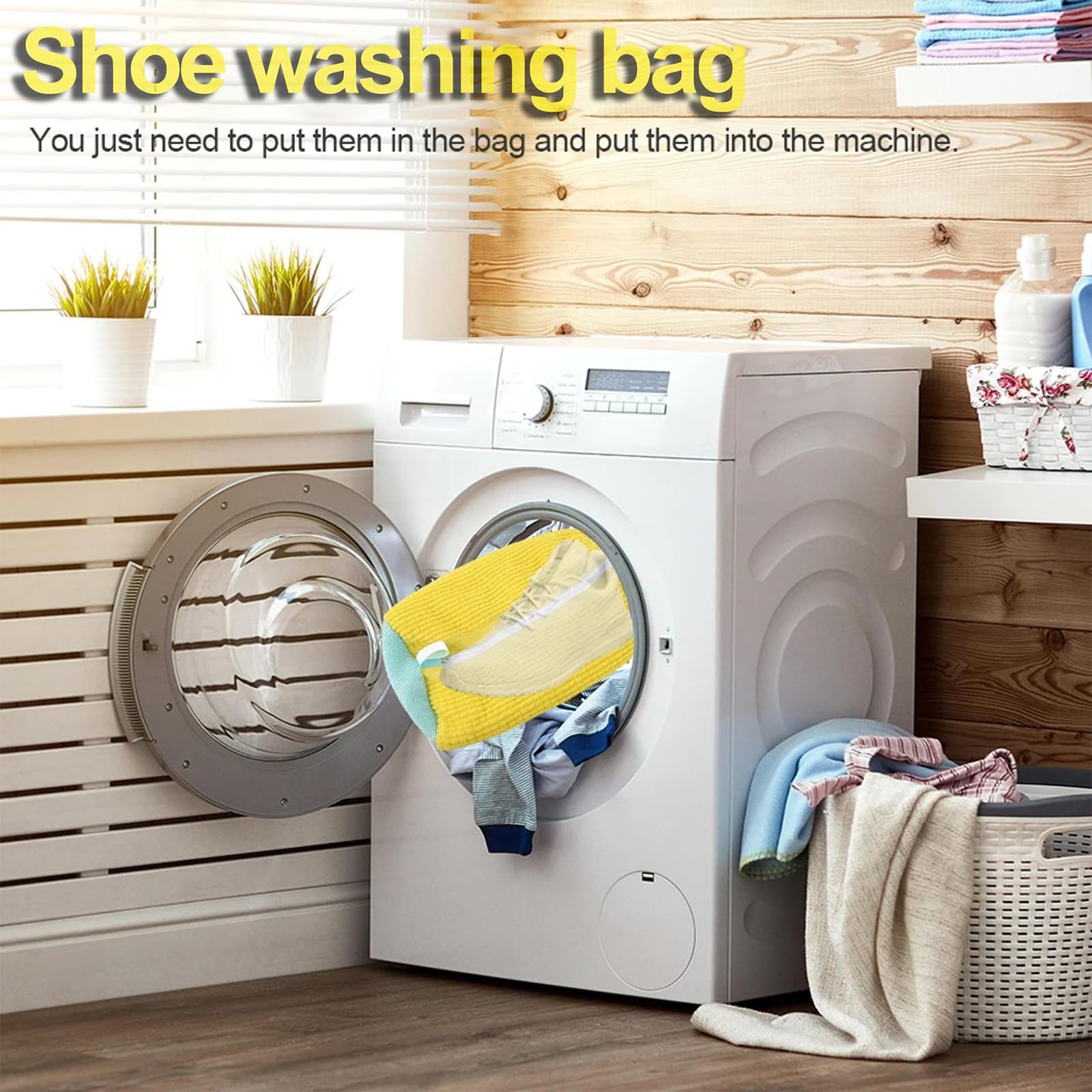 ZHAKKE Shoe Washing Machine Bag Laundry Shoe Bag for Washer Dryer Reusable Shoe Cleaning Bag for All Size Shoes