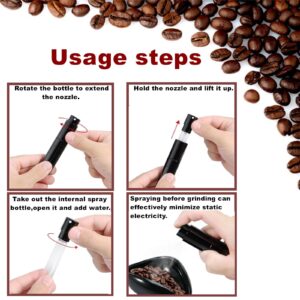 KATOHEKI 4 Piece Coffee Bean Dosing Cup,Spray Bottle Kit,Espresso Coffee Stirrer Tool and Coffee Teaspoon Set,Ceramic Coffee Dosing Vessel Tray Kit Coffee Bar Accessories for Coffee Lovers