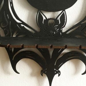 ANLV Halloween Decoration Bat Shelf Floating Black Wall Shelves for Bedroom-Halloween Wall Decor for Halloween Home Bedroom Living Room Decor A