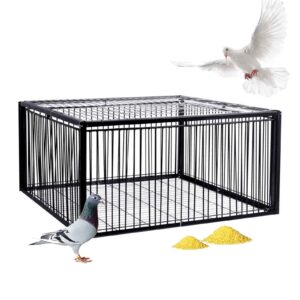 mbbtag pigeon trap, auto trap bird cage, 4 entrances, one-way design for entry but not exit, bird traps for small birds, sparrow trap, suitable for gardens, balconies, farms and warehouses(black,39.37