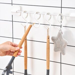 AOKELEON 6 Pack Laundry Hooks Clip Plastic Clothes Pins S Hooks Pins Towel Clips Super Strong Hanger Clips Flexible Neck Easy Twist and Lock for Clothing Store Kitchen Wardrobe Socks Handbag White