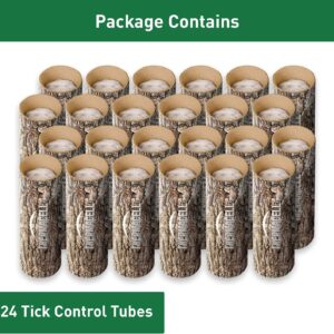 Tick Tubes For Yards 24-Pack - Outdoor Tick Control for Yards | Safe Effective Tick Prevention | Easy-to-Use | No Spray or Mess Cover 1/4 Acre | Protects Dogs Cats Pets & Family | Natural Pest Control