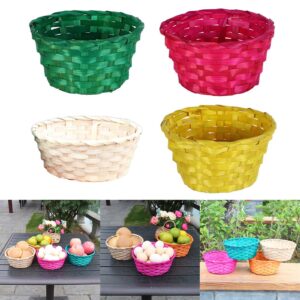 MOMOJIA Convenient Bamboo Basket Convenient Practical Storage Baskets Bamboo Sieve Handmade Weaving Round Basket