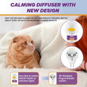 BKRMART Cat Pheromones Calming Diffuser 5 in 1 Therapet Md Cat Diffuser for All Cats, 1 Pheromone Cat Calming Diffuser & 4 Refills