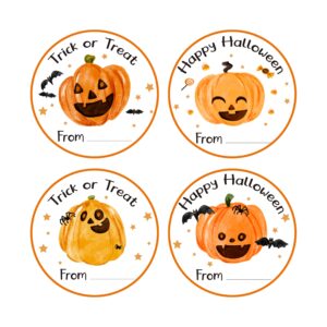 golrmc halloween gifts tags stickers, happy halloween pumpkin bats spiders stickers thank you sticker label, 40 sheets round halloween stickers-a02