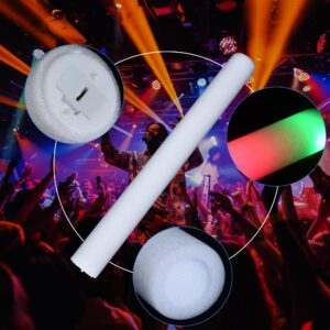 55 Pack led foam glow sticks bulk,white foam glow sticks for adults wedding，wedding glow sticks for reception props，light up foam sticks，light sticks for parties bulk，party light sticks pack.