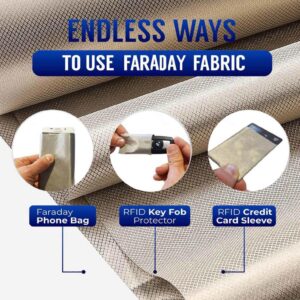 Faraday Cloth EMP Military Grade Faraday Cloth RFID Shields RF Signals Cloth for Smart Meters Prevent from Radiation/Singal/WiFi/Shields RF Signals,gold-4x1.1m