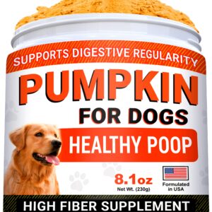 STRELLALAB Pumpkin for Dogs - High Fiber Powder Supplement - Stool Consistency and Softener - Digestion Support - Made in USA - 8oz Unflavored