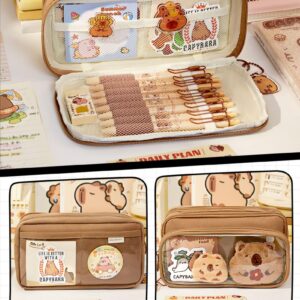 Capybara Pencil Box Student Cartoon Pen Pouch Capybara Cute Pencil Case, Big Capacity Pencil Box With 10 Compartments - Multi-layer Large Capacity Wide Opening Mouth Cute Pencil Case