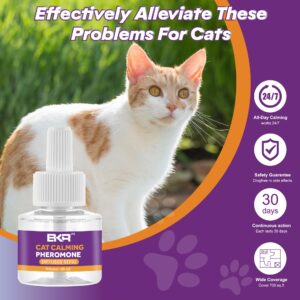 BKRMART Cat Pheromones Calming Diffuser 5 in 1 Therapet Md Cat Diffuser for All Cats, 1 Pheromone Cat Calming Diffuser & 4 Refills