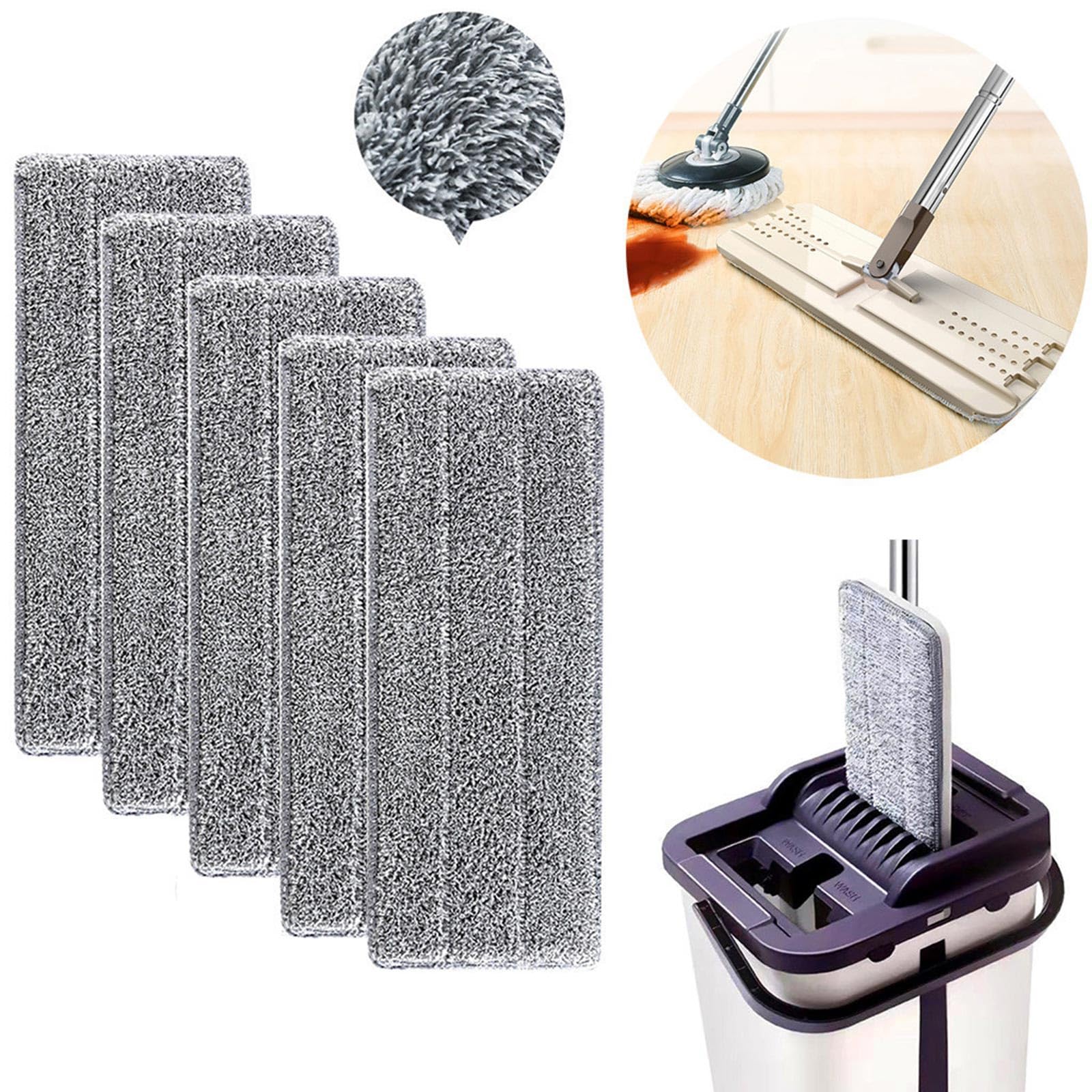 6pcs Efficient Microfiber Mop Cloth Replacement Double Slot Tool Suitable for Household Professional Use