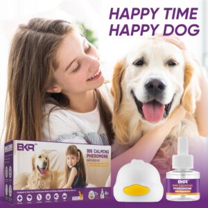 BKRMART Dog Pheromone Calming Diffuser 5 in 1 Appeasing Pet Pheromones Diffuser to Calm Kit 1 Diffuser & 4 Pheromone 48ml Refill for Anxiety Relief Reduce Barking Aggression Fighting Stress