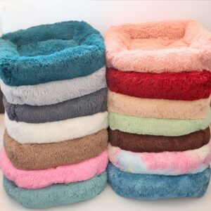 Dog Beds Calming Dog Beds for Small Dogs Buy Again Orders Square Kitten Beds for Indoor Kittens Washable Cat Bed Self Warming Fluffy Soft Anti Anxiety Cat Bed Cat Cuddler Cat Bed