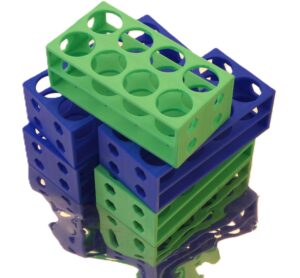 generic plastic tube rack, hole diameter 30 mm (1 1/8""), for 25 ml to 60 ml centrifuge or test tubes, 8 positions (10)