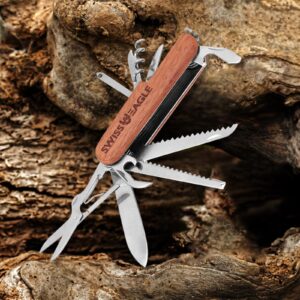 Swiss Eagle Premium Quality Classic Multi-Tool Army Knife - Packs 15 Tools Pocket knife - Multitool