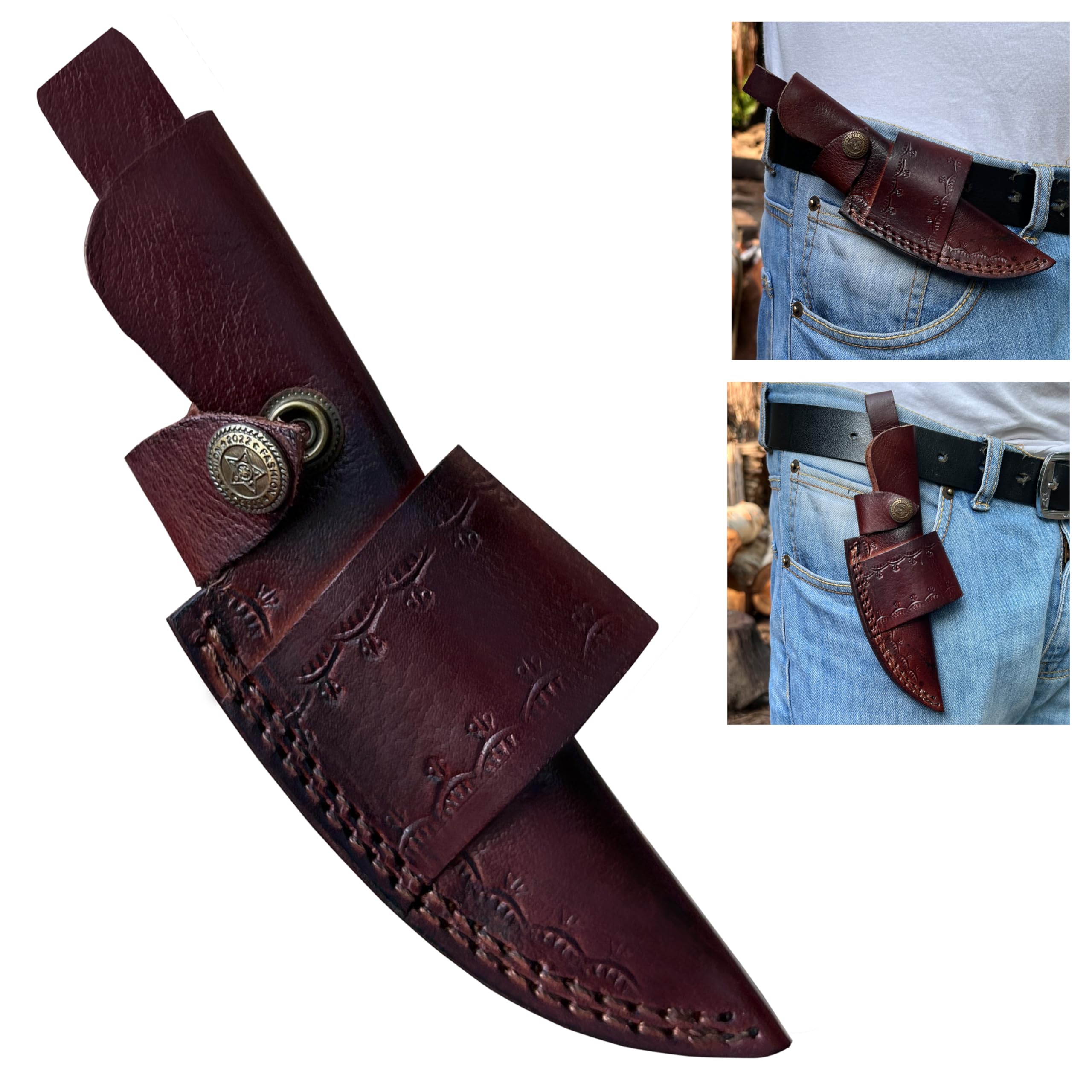 LEATHUX Leather Knife Sheath for Belt