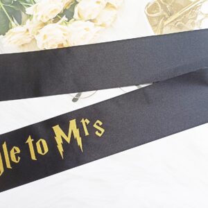 Bride to be Sash, From Muggle to Mrs. Sash for Bachelorette Weekend Party Sash Wizard Theme Sash,Engagement Party Decorations (Black)