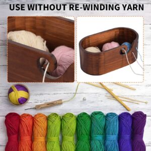 Yarn Bowl Holder - Weaving Thread Bowl, Yarn Storage Bowl | Portable Knitting Yarn Bowl, Wooden Yarn Storage Dispenser, Crochet Yarn Container for Knitting, Crocheting and Macrame, 11.2x6.1x4.7in