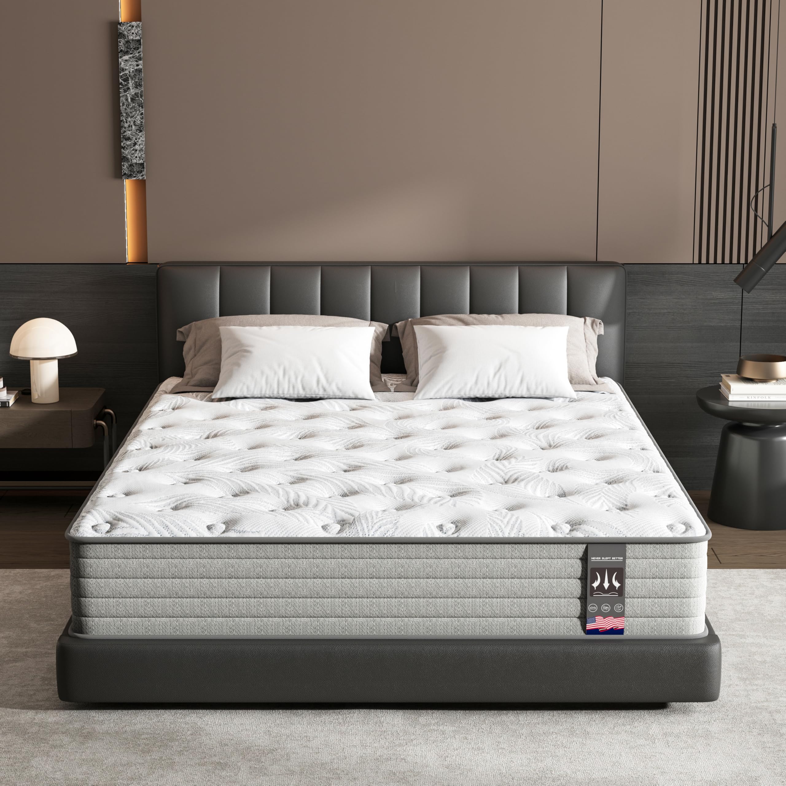 Full Size Mattress 12 inch Colchones Full Memory Foam Mattress Full Mattress in a Box Hybrid Mattress Medium Firm/Fireproof Grade III Anti Pilling/Extra Lumbar Support/Pressure Relief/Certi PUR-US