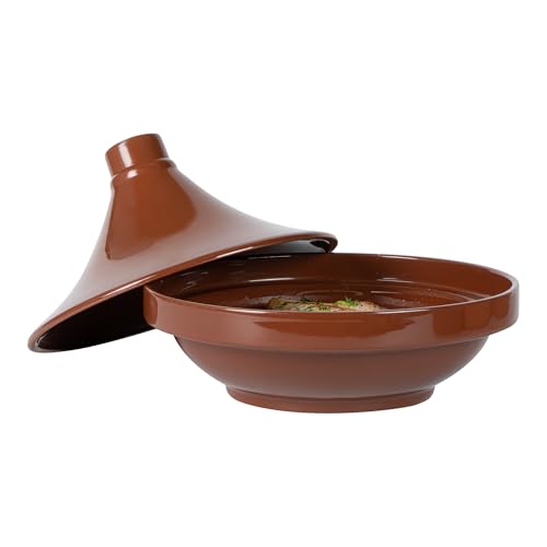 Restaurantware-Terra Tek 26 Ounce Terracotta Tagine Pots, 8 Microwavable Tagine Pots - Glazed Interior, Oven-Ready, Terracotta Serving Pots, Dishwashable, For Cooking And Serving