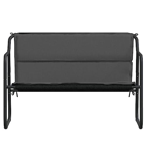 2-Seater Patio Bench with Cushion Anthracite Steel,2Seater Outdoor Patio Bench with Comfortable Cushions and UVResistant Textilene for Gardens and Terraces Patio Benches, Outdoor Furniture, Outdoor Be