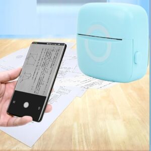 GOWENIC Pocket Printer, Inkless Portable Thermal Printer, BT Cordless Label Printer with APP for Notes Journal Memo Photo Study for Students (Sky Blue)