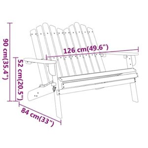 MINERWALL Adirondack Patio Bench 49.6" Solid Wood Acacia,Adirondack Patio Bench: All Weather Wooden Bench for Comfortable Outdoor Relaxation Patio Benches, Outdoor Furniture, Outdoor Benches