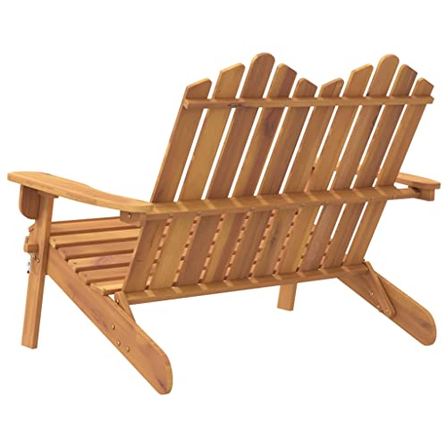 MINERWALL Adirondack Patio Bench 49.6" Solid Wood Acacia,Adirondack Patio Bench: All Weather Wooden Bench for Comfortable Outdoor Relaxation Patio Benches, Outdoor Furniture, Outdoor Benches