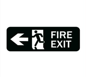 fire exit sign for house/office,signs for home,thick acrylic self-adhesive modern design door sign 8x3 inch home decor sign accessories door or wall