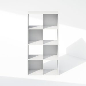 Furinno Pelli Cubic Storage Cabinet, Bookcase, Bookshelf, 8-Cube, White