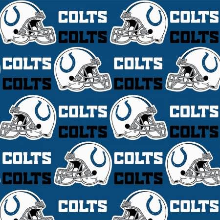 Indianapolis Colts Cotton Fabric - NFL Team Logo Cotton Fabric by The Yard, Fat Quarter, Half Yard, 1 Yard, 2 Yard Cuts