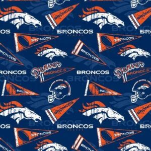 denver broncos cotton fabric - nfl team logo cotton fabric by the yard, fat quarter, half yard, 1 yard, 2 yard cuts