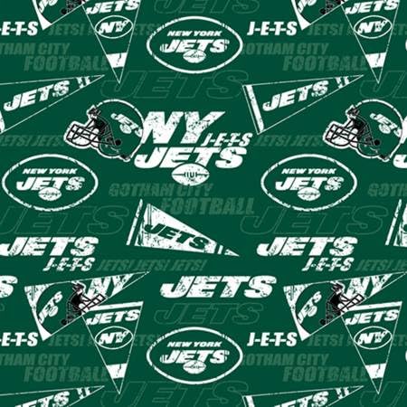 New York Jets Cotton Fabric - NFL Team Logo Cotton Fabric by The Yard, Fat Quarter, Half Yard, 1 Yard, 2 Yard Cuts