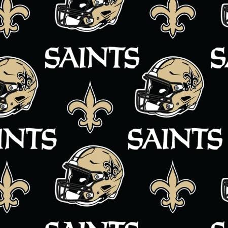 New Orleans Saints Cotton Fabric - NFL Team Logo Cotton Fabric by The Yard, Fat Quarter, Half Yard, 1 Yard, 2 Yard Cuts