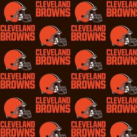 Cleveland Browns Cotton Fabric - NFL Team Logo Cotton Fabric by The Yard, Fat Quarter, Half Yard, 1 Yard, 2 Yard Cuts