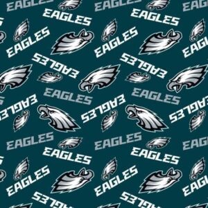 philadelphia eagles cotton fabric - nfl team logo cotton fabric by the yard, fat quarter, half yard, 1 yard, 2 yard cuts