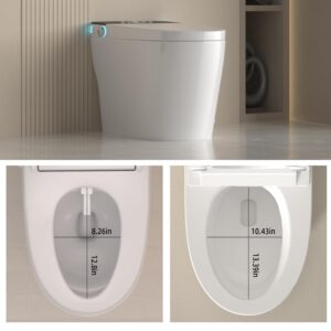 Smart Toilet with Bidet Built In, Foot Sensor Operation, Elongated Tankless Toilet with Automatic Flush, Dual Flush, Heated Bidet Seat for Bathrooms (TC-02 PRO)